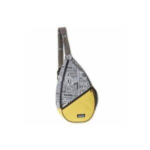 Kavu Paxton Pack Crossbody Sling Bag Yellow Black Graphic Print